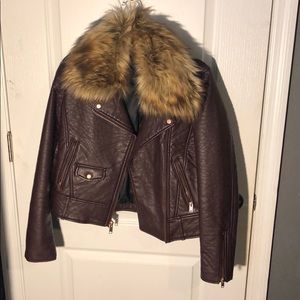 Marc New York Brown Fur Leather jacket